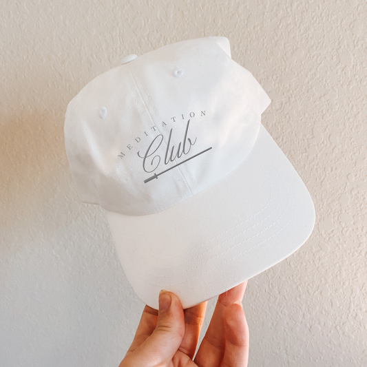 'MEDITATION CLUB HAT' - WHITE